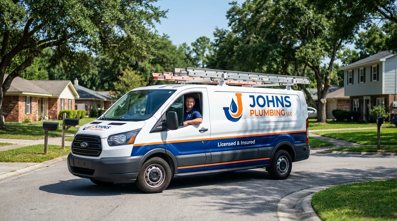 Johns Plumbing LLC service van in The Dalles, OR