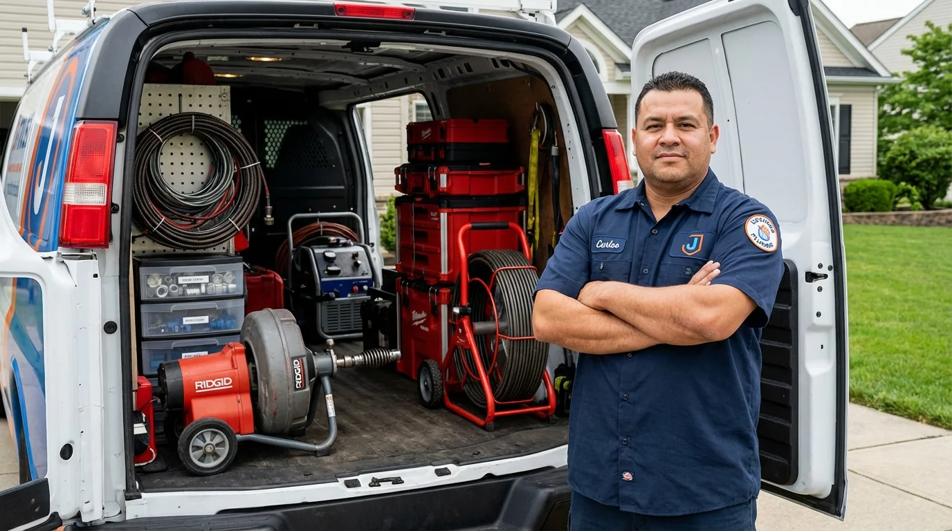 Professional drain cleaning equipment and Johns Plumbing LLC plumber in The Dalles