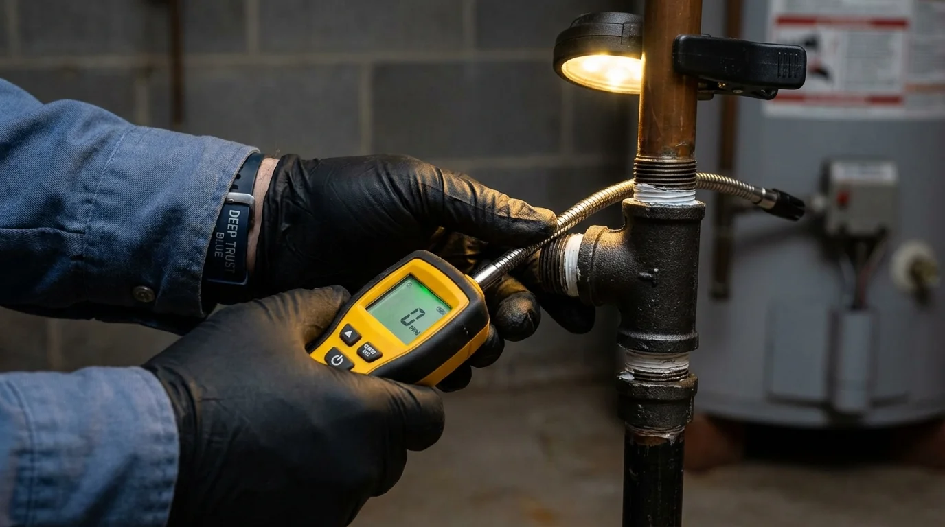 Gas leak detection with electronic sniffer by Johns Plumbing LLC in The Dalles